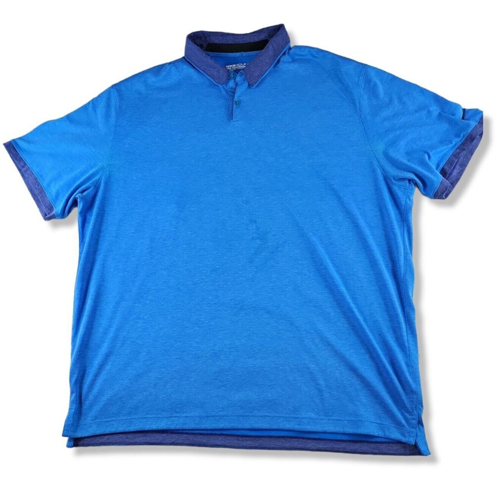 Nike Golf Men's Shirt Dri-fit Tour Performance Polo Sky Blue Size XXL 2XL